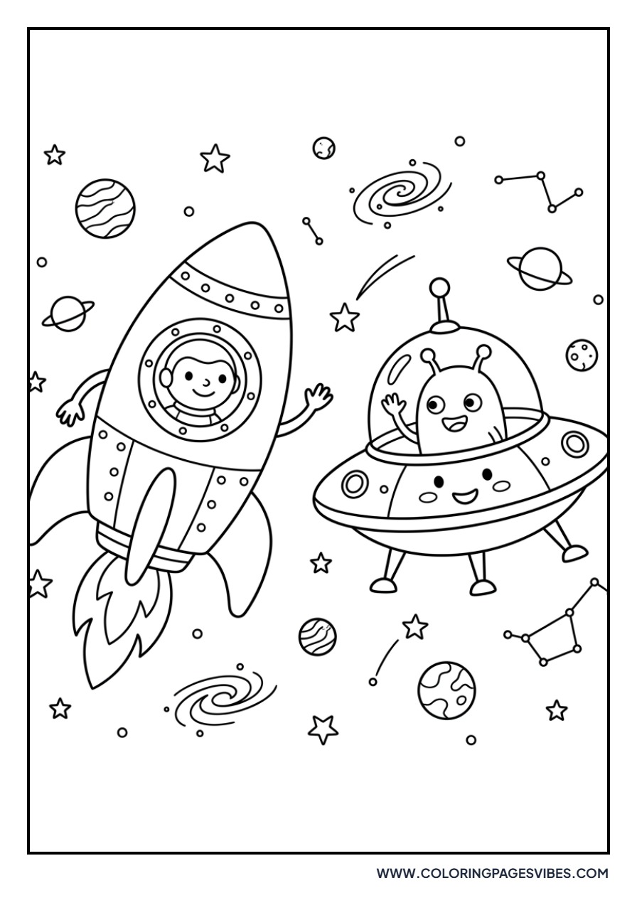 Rocket and UFO