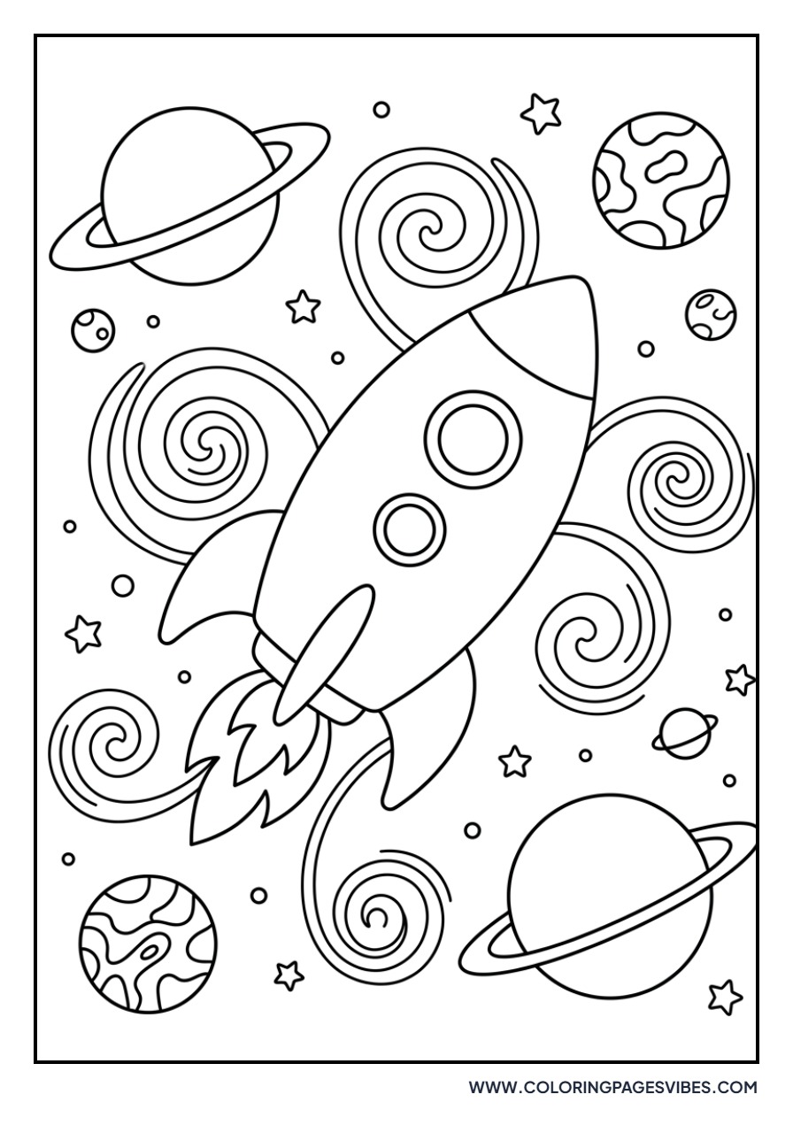 Rocket in a Cartoon Galaxy