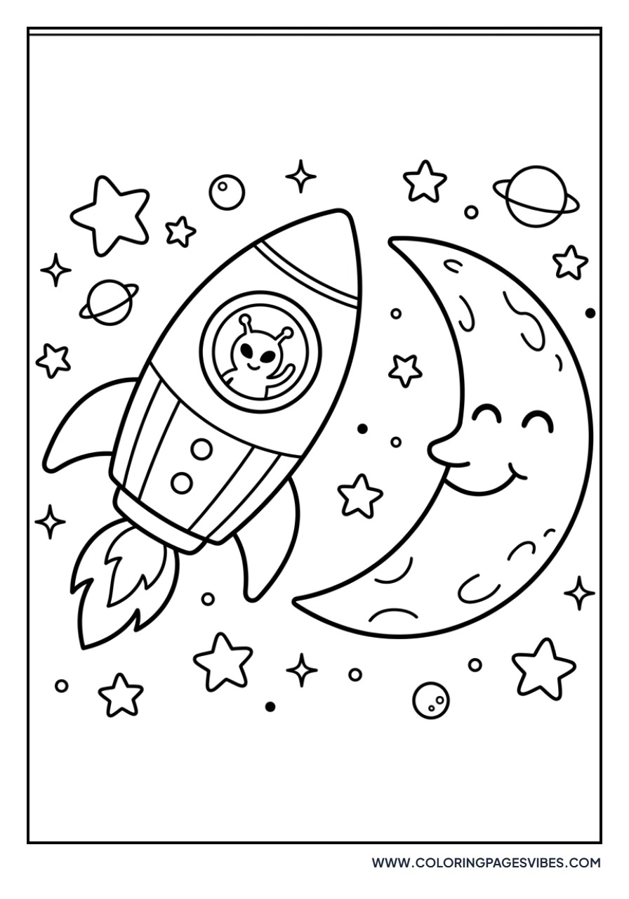Rocket Zooming Past Moon